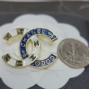 CC Gold Blue Nautical Themed Brooch
